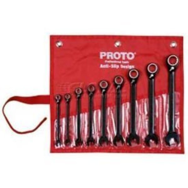 Proto Proto JSCVT-9S 9 Piece Full Polish Combination Reversible Ratcheting Wrench Set - 12 Point JSCVT-9S